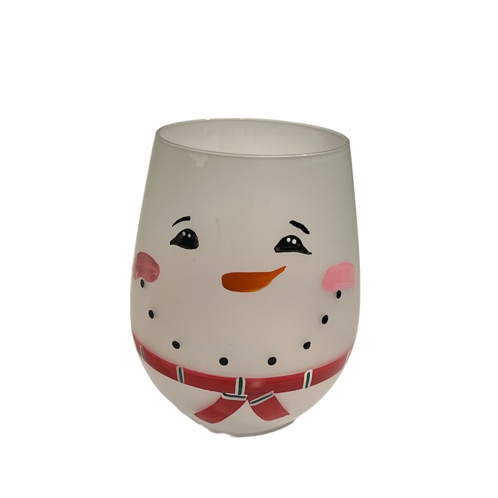 Snowman wine glass
